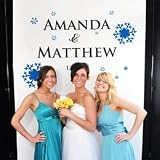 Winter Wedding Personalized Photo Booth Backdrop (Varies) (108H x 54W x 0D)