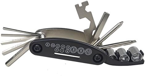 Komwell Bike Multi Bicycle Tool Repair Rescue Kits Folding Hex Wrench Set (16-function)