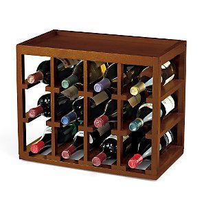 12 Bottle Cube-Stack Wine Rack (Light Finish by