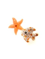 Handmade Gold Plated Starfish and Tang Fish Earrings