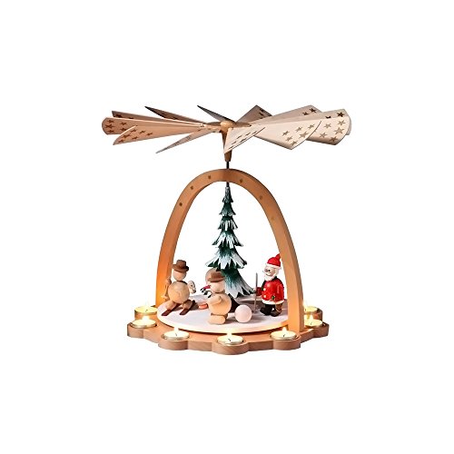 Alexander Taron Richard Glaesser Pyramid – Skiing Santa and Snowmen – 15″H x 16″W x 16″D Alexander Taron Richard Glaesser Pyramid – Skiing Santa and Snowmen – 15″H x 16″W x 16″D