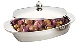 Prestige Polished Stainless Steel Covered Oval Insulated Serving Dish, 2.3 Litre