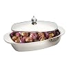 Prestige Polished Stainless Steel Covered Oval Insulated Serving Dish, 2.3 Litre