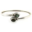 Sterling Silver Cuff Bracelts Labradorite Gemstone Dia 2.6 inches