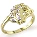 10K Yellow Gold Diamond Cross Dove Myrtle Ring