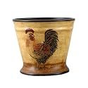 Rooster Field Pattern Porcelain Flower Pot Planter, 9 in.