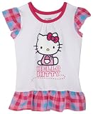 Hello Kitty Girls 2-6X Short Sleeve Plaid Trim Tee