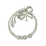 Antique Diamond Circle and Bow Brooch, circa 1930s