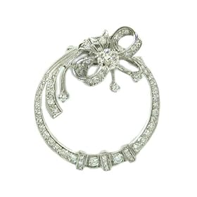 Antique Diamond Circle and Bow Brooch, circa 1930s by The Way We Were