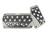 American Auto Accessories 330225 Pedal Pad A.Chrome/Blk Carb