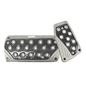 American Auto Accessories 330215 Pedal Pad M.Chrome/Blk Carb