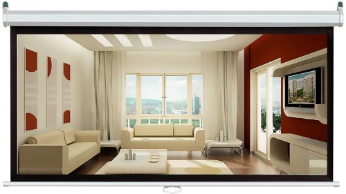 Pyle Home PRJS1680 80-Inch Manual Pull Down Projector Screen Widescreen Format (16:9)