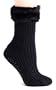HUE Women's Fur Trim Slipper Sock
