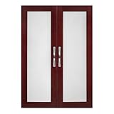 Solid Wood Closets DOCHY Doors with Frosted Glass, Cherry, 2-Pack