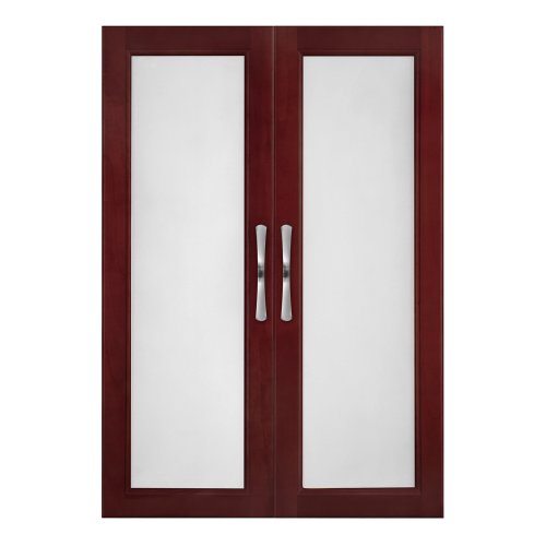 Solid Wood Closets DOCHY Doors with Frosted Glass, Cherry, 2-Pack