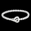 3.80 Carat .925 Sterling Silver Round CZ Tennis Bracelet with Heart Shape Cz Clasp