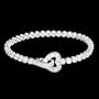 3.80 Carat .925 Sterling Silver Round CZ Tennis Bracelet with Heart Shape Cz Clasp