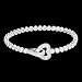 3.80 Carat .925 Sterling Silver Round CZ Tennis Bracelet with Heart Shape Cz Clasp