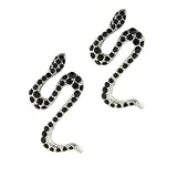 Black Faux Onyx Snake Earrings
