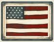 11" x 15" ~ Folk Art Flag ~ set of 4 corkboard placemats ~ code 787