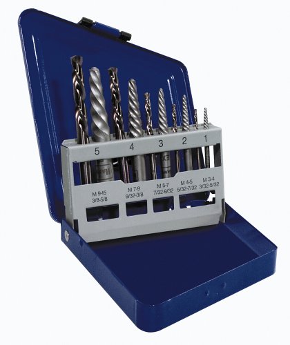 Irwin Industrial Tool 11119 Extractor and Left Handed Cobalt Drill Set 10 PC