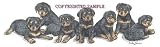 Rottweiler - Puppies in a Row by Cindy Farmer