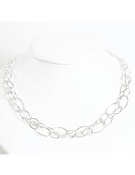 Sterling Silver 24in Fancy Oval Link Necklace. Metal Wt- 14.5g