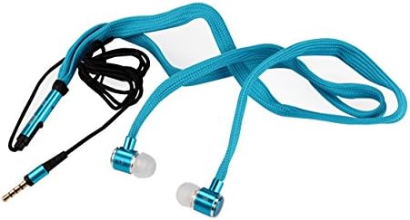 OYIDO ml New and Improved Fashion Design Metal Shoelace Earphone(Blue), Earbuds,Stylish tangle free wire, better than zipper. For Mobile Phones, Tablet, PC ,with Mic,3.5 mm Jack,Noise Cancelling.
