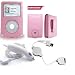 Pink Leather Case for Apple Ipod Video 60gb + White Car Charger for Apple Ipod Video + White Retractable Data Cable for Apple Ipod Video