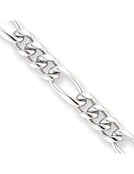 24in Rhodium-plated 7mm Figaro Necklace