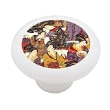 Geisha Girl Collage Decorative High Gloss Ceramic Drawer Knob