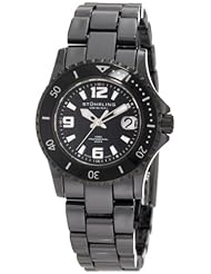 Stuhrling Original Womens 272.11OB1 Leisure Ceramic Belladonna Swiss Quartz Professional Diver Black Ceramic Watch