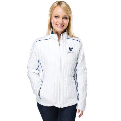 New York Yankees Women's Bombshell White Full-Zip Jacket
