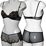 Ex Store Gold & Bronze Embroidered Bra & Shorts Set Black