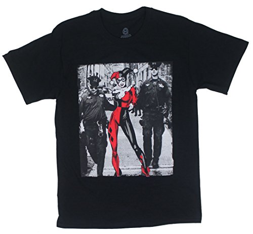 Harley Quinn Perp Walk - DC Comics T-shirt: Adult Large - Black