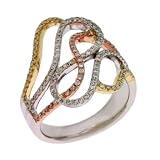 14K Two Tone Gold 0.55cttw Round Diamond Fashion Ring