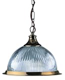 American Diner Single Pendant Glass Antique Brass Finish. 100 Watt Bulb