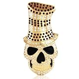 Hip Hop Wholesale - GOLD STYLE SKULL HAT ICED OUT BELT BUCKLE