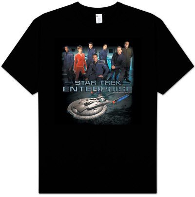 Star Trek ENTERPRISE TV SHOW CAST Adult Black T-shirt