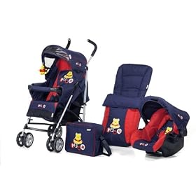Hauck - Disney Speed Sun Plus Travel System Set in Pooh Hearts Navy