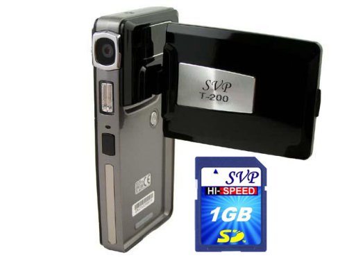 SVP HDDV T200-Black 1280x720p True HD Camcorder with 2.5 Flip LCD (1GB SVP High Speed SD Memory Card Included)