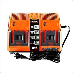 Click here to buy Ridgid 140276002 Battery Charger with twin charging stations by Ridgid.