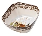 Spode Woodland Game Birds 9-1/2-Inch Square Bowl, Quail and Lapwing
