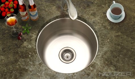Click To Houzer CF-1830-1 Club 17-1/2-Inch Round Undermount Stainless Steel Bar or Prep Sink Details... Houzer CF-1830-1 Club 17-1/2-Inch Round Undermount Stainless Steel Bar or Prep Sink
