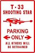 T-33 SHOOTING STAR PARKING military sign
