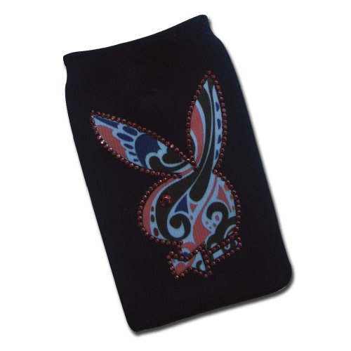 PLAYBOY ipod Cell Phone Sock Holder with O Strap (Black)