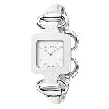 Gucci Women`s YA130404 Gucci 1921 White Leather Bangle and Case Watch