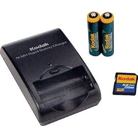 Click here to buy Kodak 2x AA Batteries with K4500 Charger and 256MB SD Memory Card Bundle by Kodak.