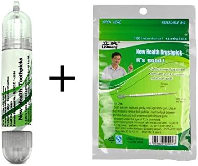 Fcclss Dental Brushpicks Clean Flossers, Environmental PP Toothpicks Sticks 18pcs in a Mini Portable Case with Reffiling Bag 100pcs