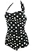 Cocoship 50s Vintage Inspired Polka Gingham One Piece Pin Up Sheath Swimsuit(FBA)
